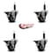 Service Caster 3'' Maroon Poly Swivel 1'' Expanding Stem Caster Set with Brake, 4PK SCC-EX20S314-PPUB-MRN-PLB-1-4 - alternate 4